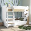 White and Oak Tree Bunk Bed with Shelves - Hadley 