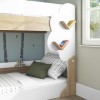 GRADE A1 - Hadley Bunk Bed in White and Oak with Tree Design