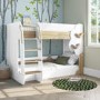 White and Oak Tree Bunk Bed with Shelves - Hadley 