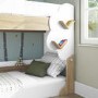 White and Oak Tree Bunk Bed with Shelves - Hadley