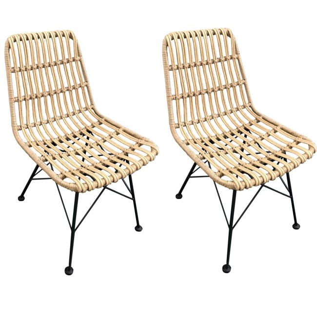 Hadley Rattan Pair of Dining Chair's