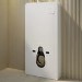 White Glass Cabinet with Cistern, Frame & Pneumatic Dual Flush Button for Wall Hung Toilets - Hako