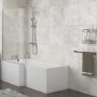 Lena Left Hand L Shape Shower Bath with Side Panel & Shower Screen- 1500 x 700mm
