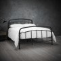 Black Metal Double Bed Frame - Halston - LPD