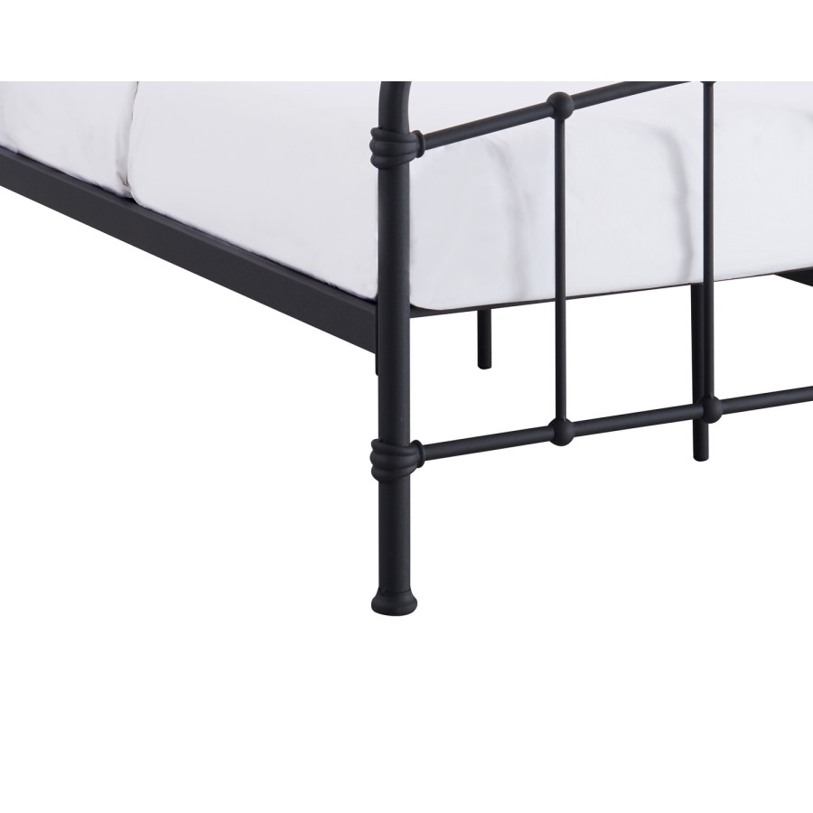 Black Metal Double Bed Frame - Halston - LPD