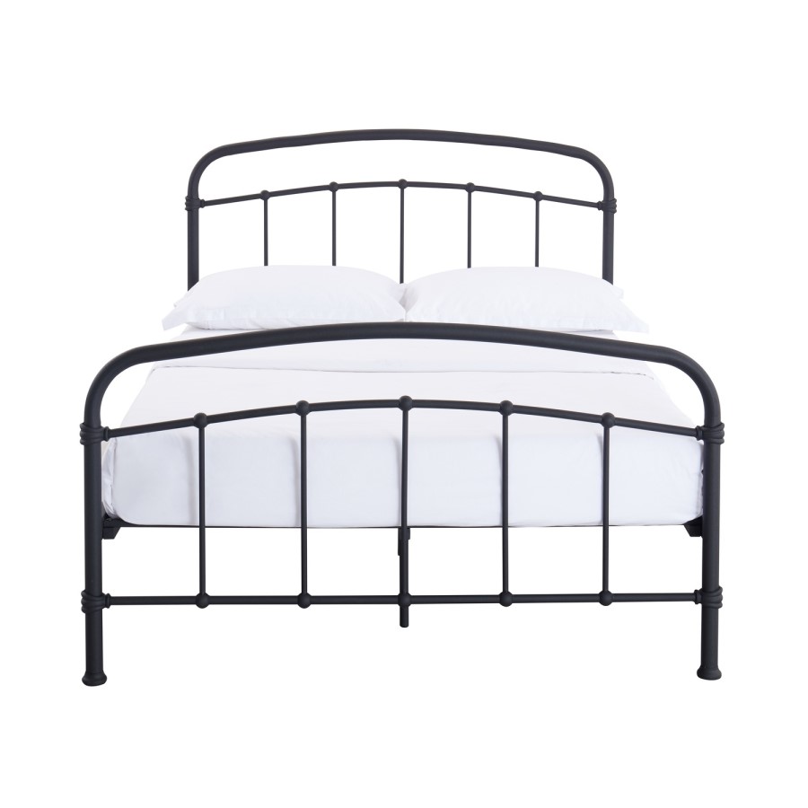 Black Metal King Size Bed Frame - Halston - LPD