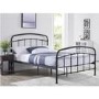 Black Metal Double Bed Frame - Halston - LPD