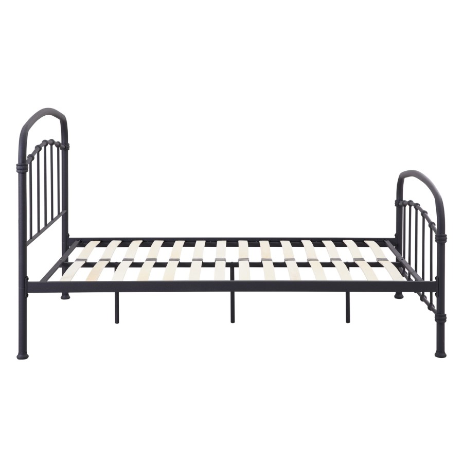 Black Metal Double Bed Frame - Halston - LPD