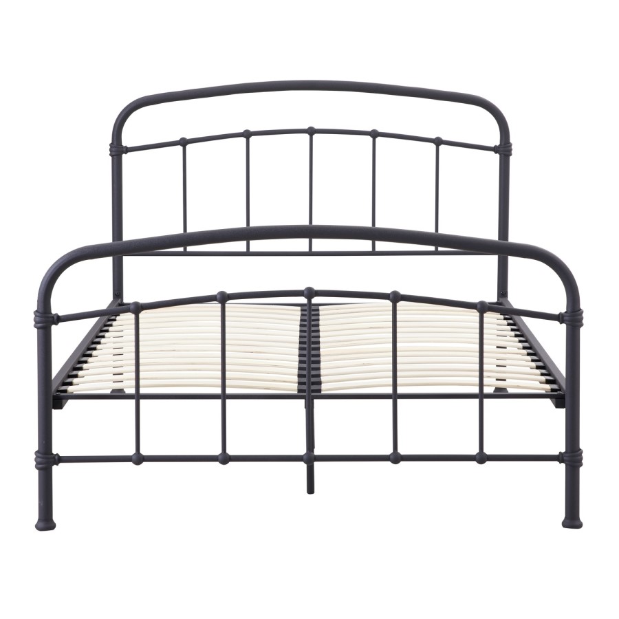 Black Metal Double Bed Frame - Halston - LPD