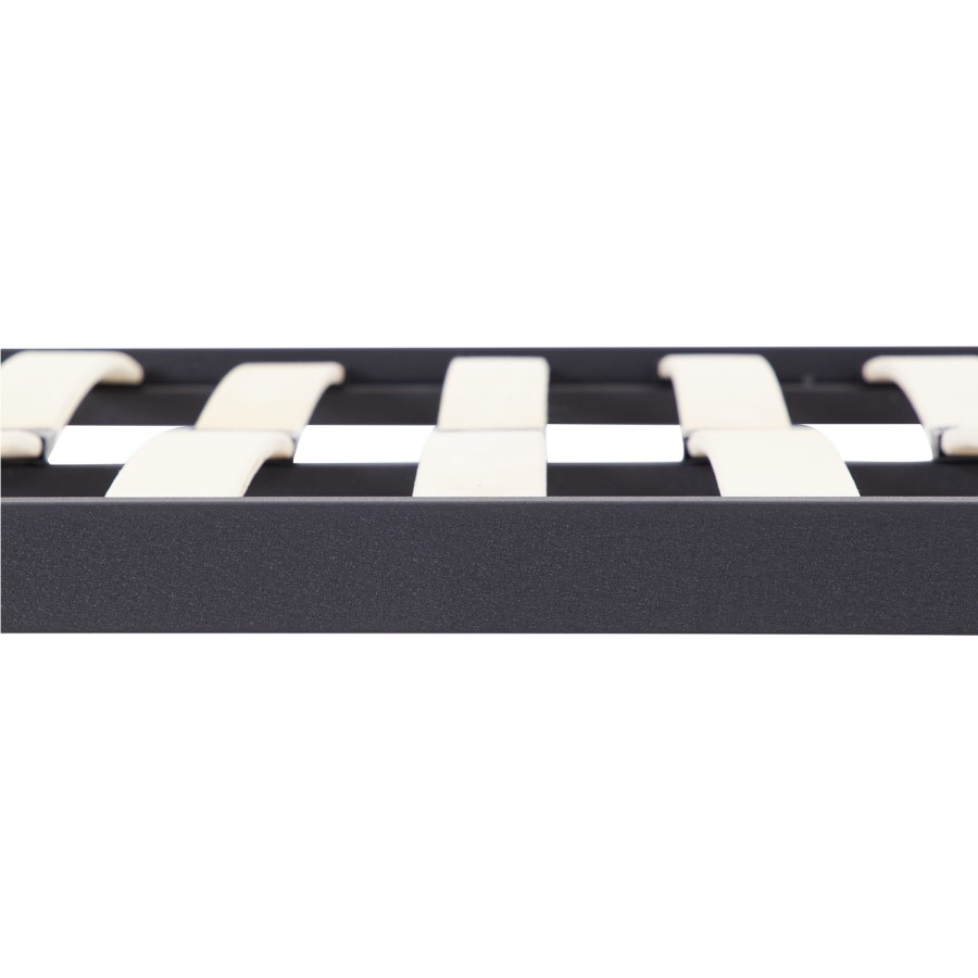 Black Metal Double Bed Frame - Halston - LPD