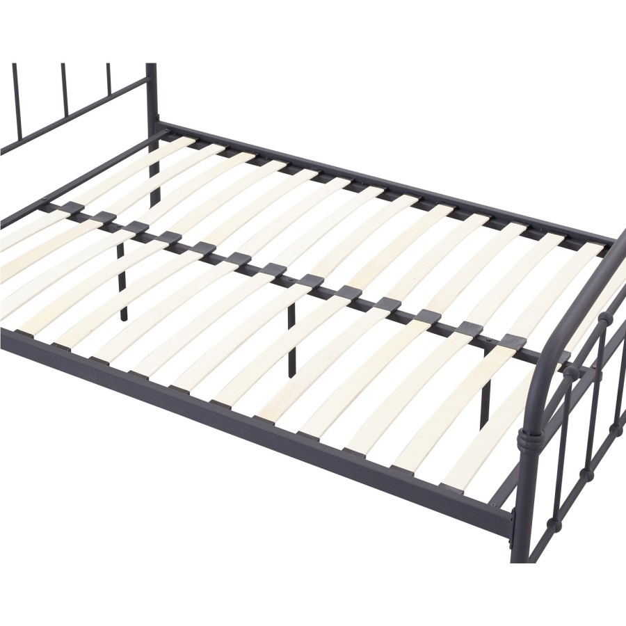 Black Metal Double Bed Frame - Halston - LPD