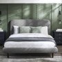 Grey Boucle King Size Bed Frame - Julian Bowen