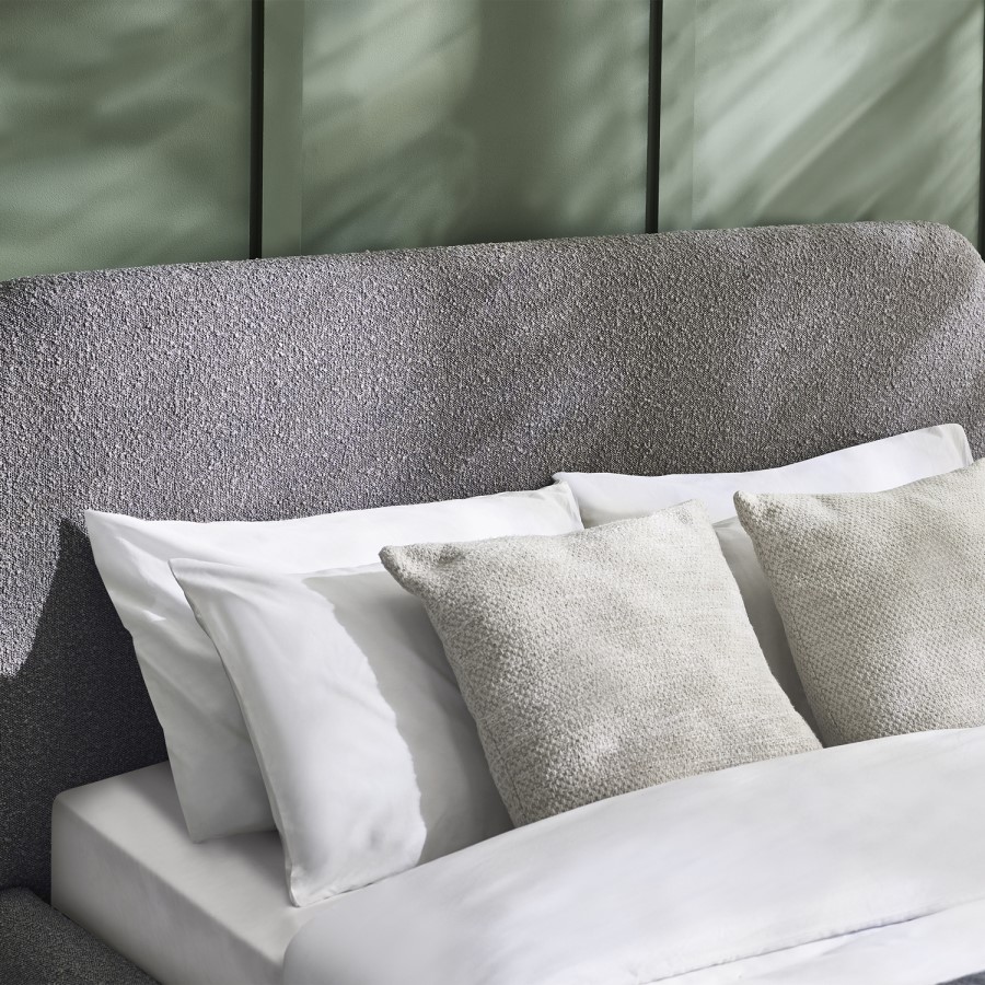Grey Boucle Double Bed Frame - Julian Bowen