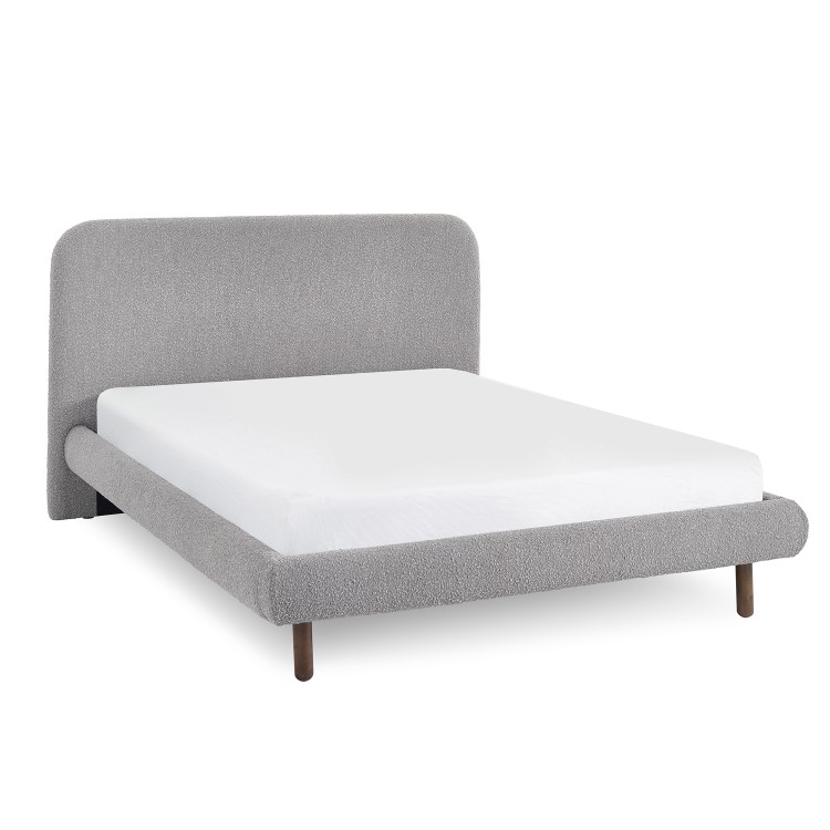 Grey Boucle Double Bed Frame - Julian Bowen