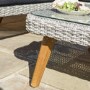Rowlinson Rattan Garden Corner Sofa Set in Light Rattan with Dark Grey Cushions - Hanoi  Range