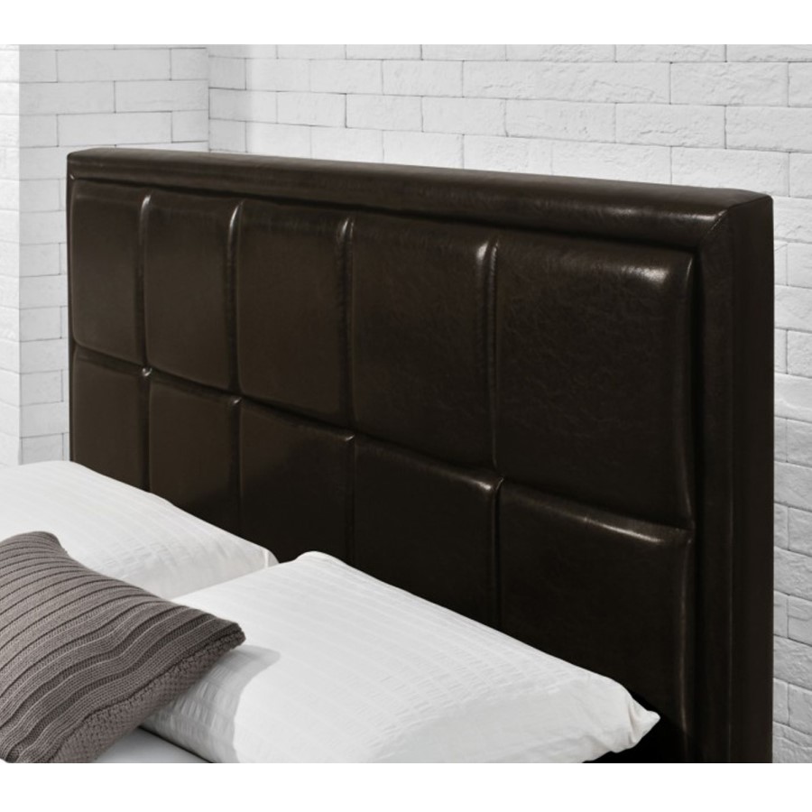GRADE A2 - Birlea Hannover Ottoman Small Double Bed Upholstered in Brown Faux Leather