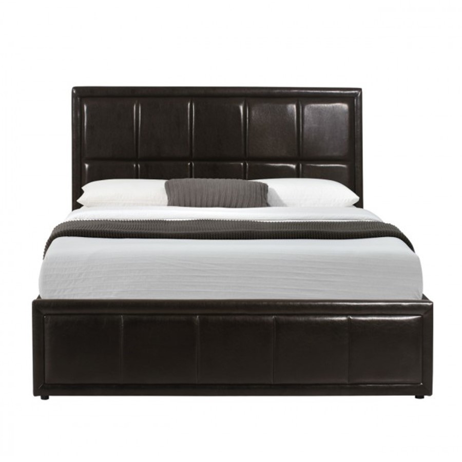 GRADE A2 - Birlea Hannover Ottoman Small Double Bed Upholstered in Brown Faux Leather