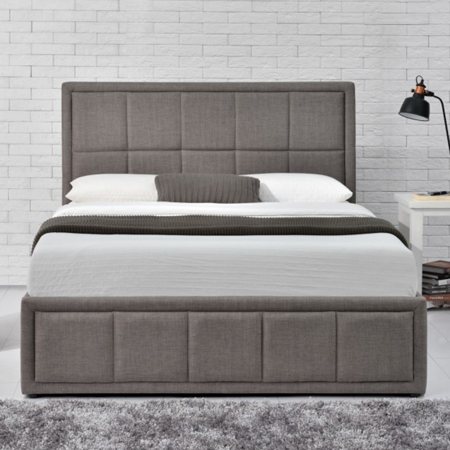 Birlea Hannover King Size Upholstered Grey Ottoman Bed 