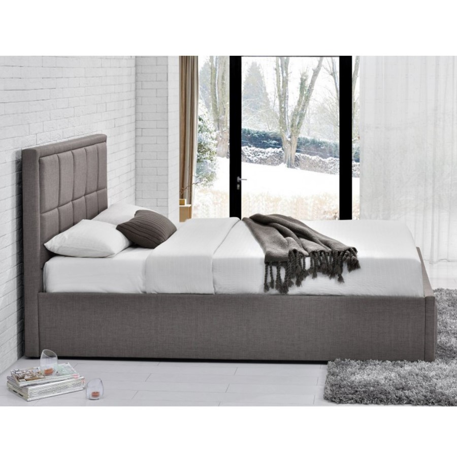 Birlea Hannover King Size Upholstered Grey Ottoman Bed 