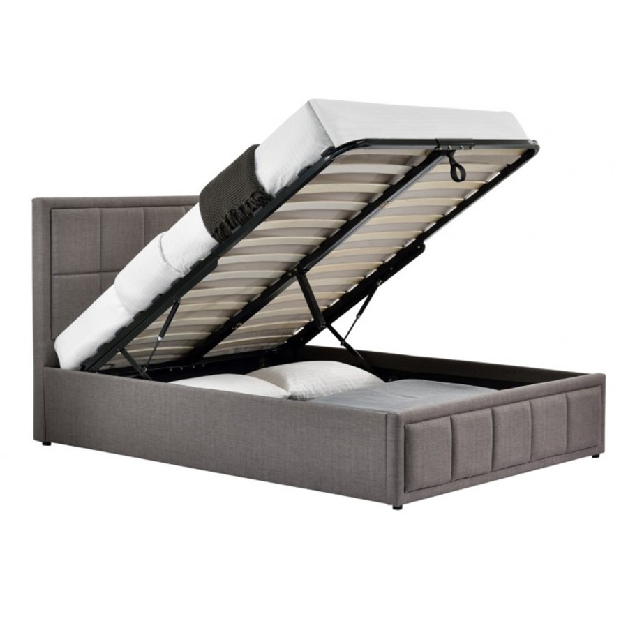 Birlea Hannover King Size Upholstered Grey Ottoman Bed 
