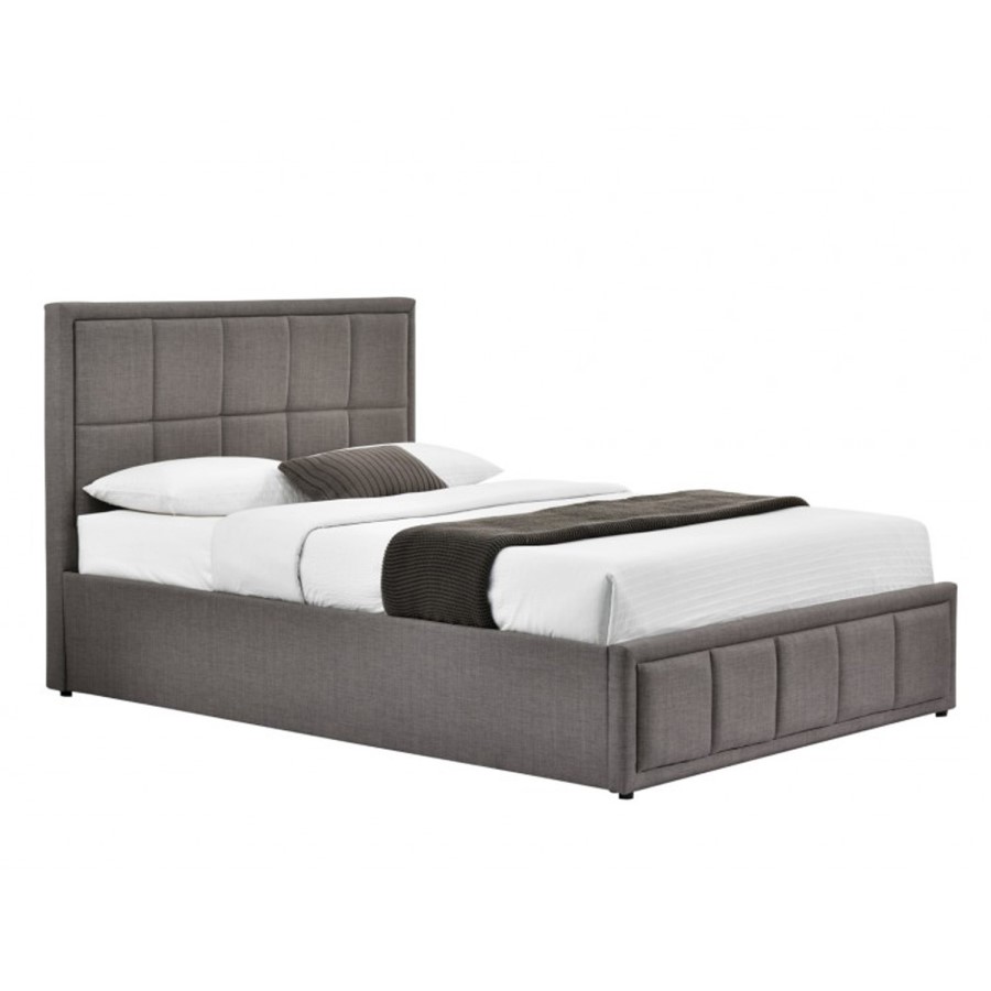 Birlea Hannover King Size Upholstered Grey Ottoman Bed 
