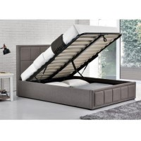 Birlea Hannover King Size Upholstered Grey Ottoman Bed 