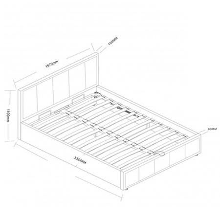 Birlea Hannover King Size Upholstered Grey Ottoman Bed 