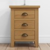 Harrington Solid Oak Bedside Table with 3 Drawers