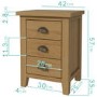 GRADE A1 - Harrington Solid Oak Bedside Table with 3 Drawers