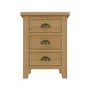 GRADE A1 - Harrington Solid Oak Bedside Table with 3 Drawers
