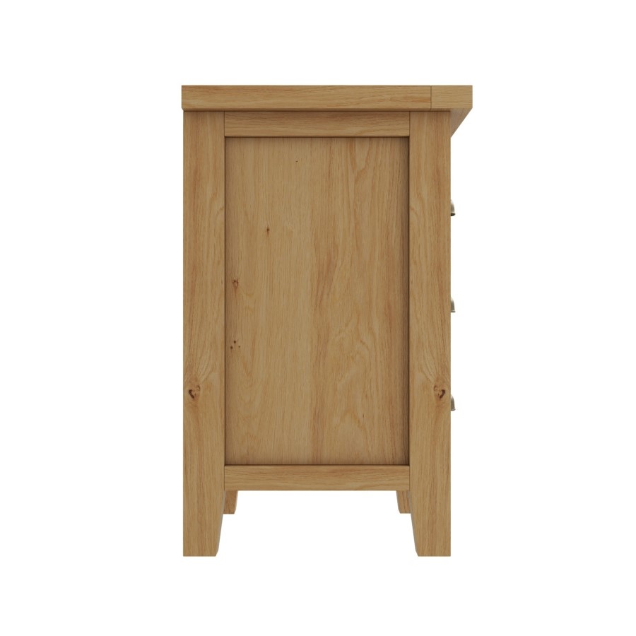 Harrington Solid Oak Bedside Table with 3 Drawers