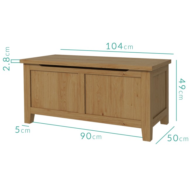 Harrington Solid Oak Blanket Box