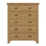 GRADE A1 - Harrington Solid Oak 5 Drawer Chest of Drawers