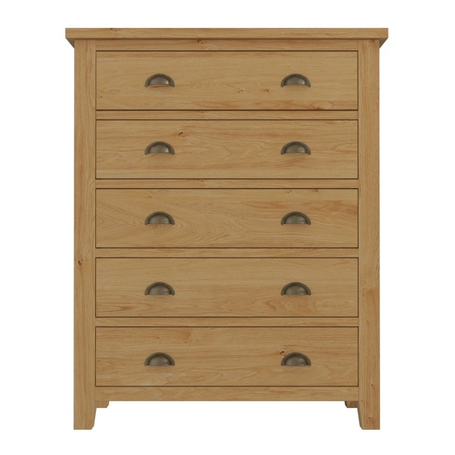 Harrington Solid Oak 5 Drawer Chest of Drawers