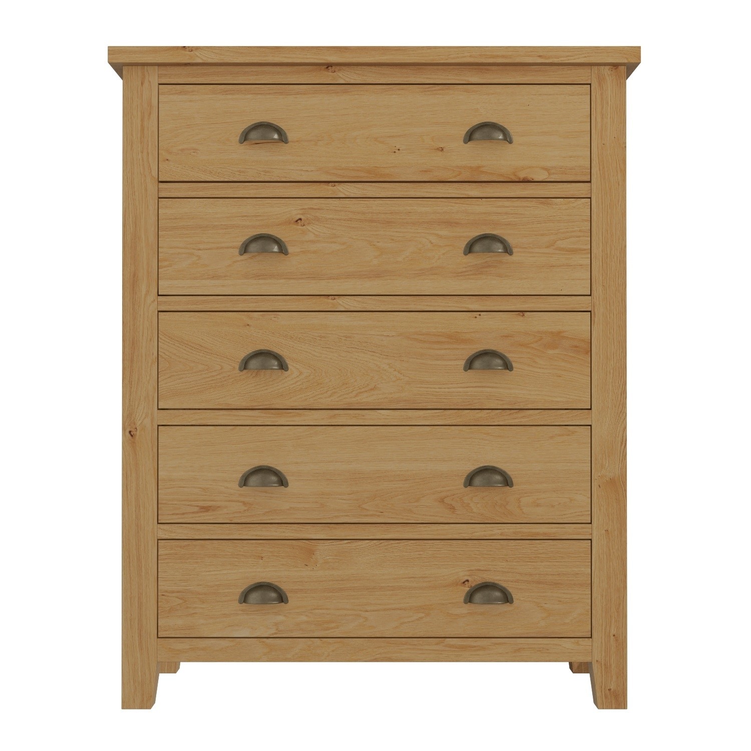 Harrington Solid Oak 5 Drawer Chest of Drawers Furniture123