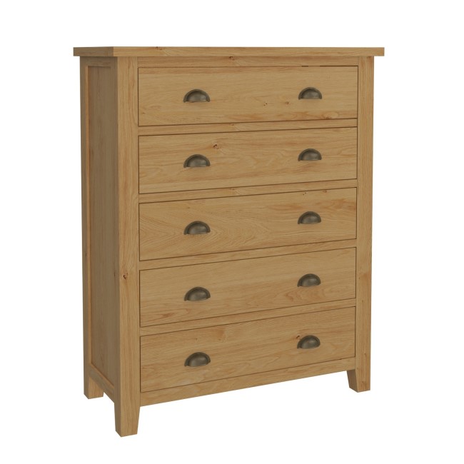 Harrington Solid Oak 5 Drawer Chest of Drawers