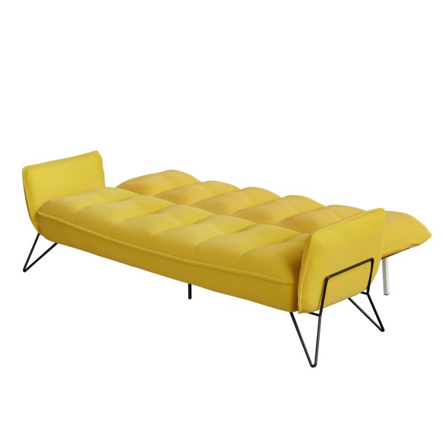 Mustard Fabric Click Clack Sofa Bed - Seats 3 - Hattie