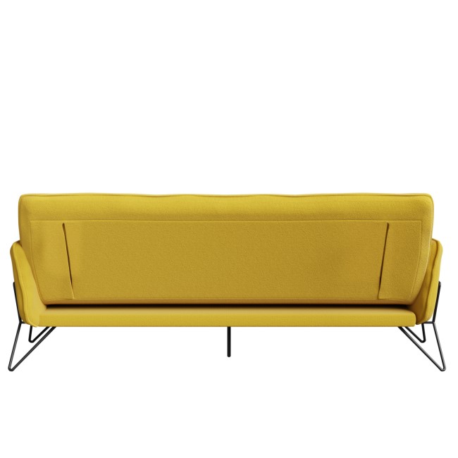 Mustard Fabric Click Clack Sofa Bed - Seats 3 - Hattie