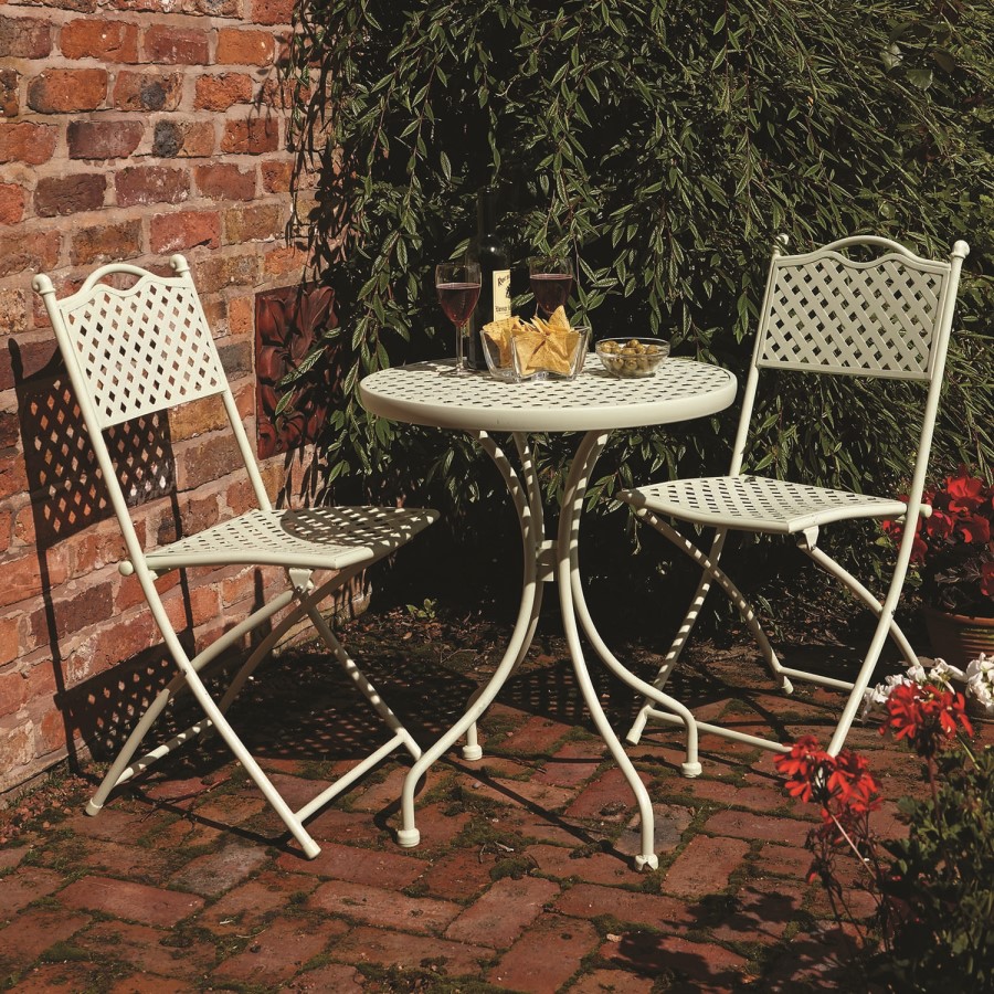 Rowlinson Havana Sage Green Metal Bistro Set - Garden Furniture