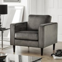 Julian Bowen Hayward Grey Velvet Armchair