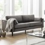 GRADE A1 - Julian Bowen Hayward Grey Velvet 3 Seater Sofa