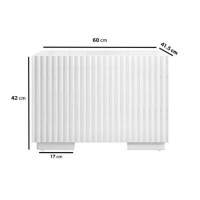 White Ribbed Tv Unit 60cm