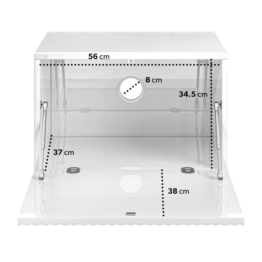 White Ribbed Tv Unit 60cm