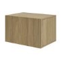 ONLY OPENED - Wide Oak Floating Bedside Table with Storage - Hazel