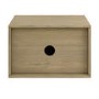 Wide Oak Floating Bedside Table with Storage - Hazel