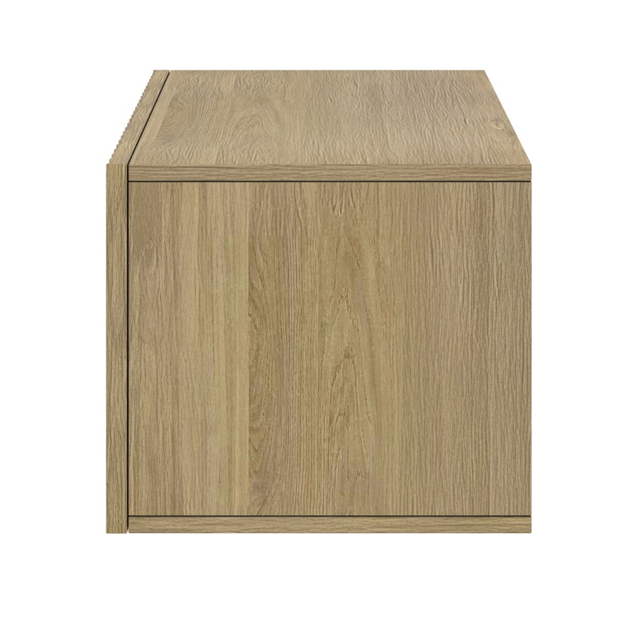 ONLY OPENED - Wide Oak Floating Bedside Table with Storage - Hazel