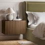 Wide Walnut Floating Bedside Table with Storage - Hazel