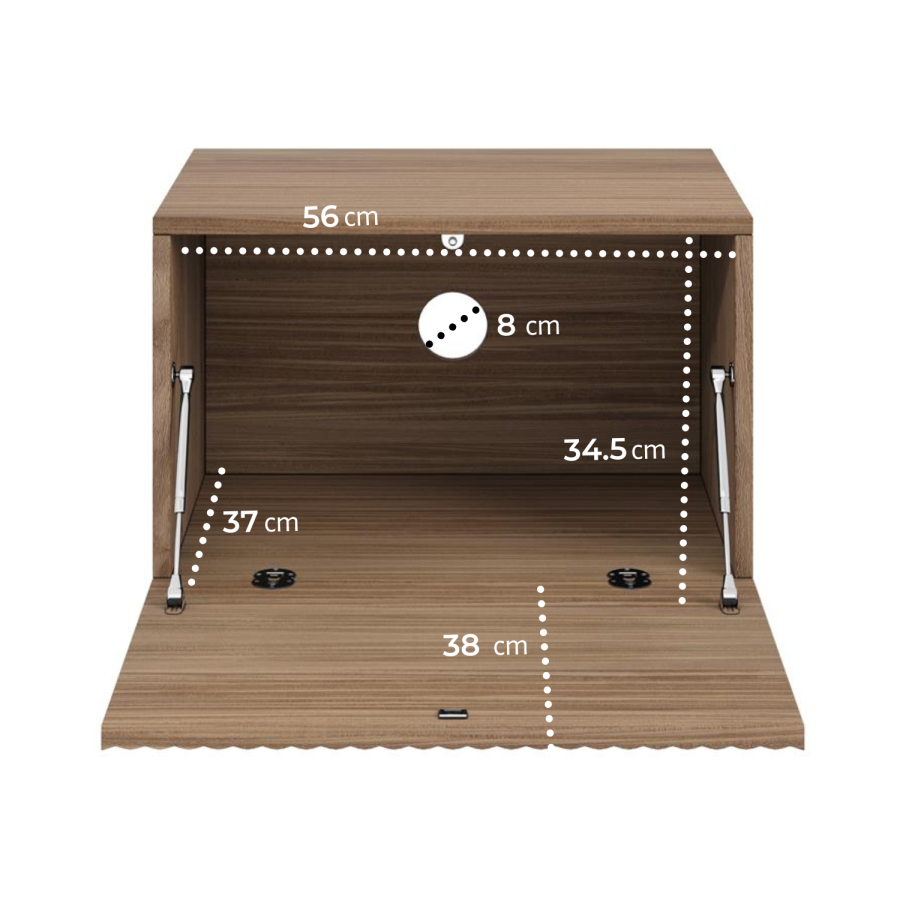 Wide Walnut Floating Bedside Table with Storage - Hazel