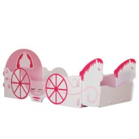 Kidsaw Princess Carriage Single Bed in Pink & Cream