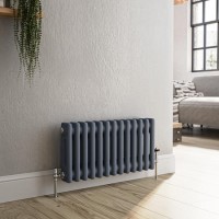 Reggio Anthracite Horizontal Double Column Traditional Radiator 300x605mm 1062 BTU - Cast Iron Style Reggio Anthracite Horizontal Double Column Traditional Radiator 300x605mm 1062 BTU - Cast Iron Style